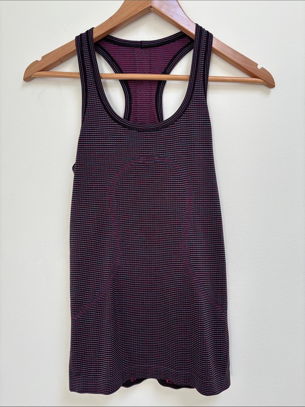 lululemon athletica Black and Purple Striped Racerback Tank